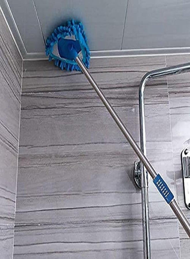 Cyrox ممسحة أرضية مسطحة من الألياف الدقيقة من سيروكس بمقبض طويل، قابلة للطي، قابلة للدوران 180 درجة، ممسحة تنظيف مرنة، ممسحة مثلثة دوارة، سهلة التنظيف، ممسحة تنظيف مثلثة كسولة (قطعة واحدة) - Image 2